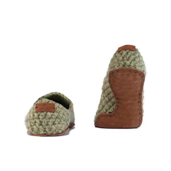 Winter Moss Green Original Bamboo Wool Slippers for Men and Women