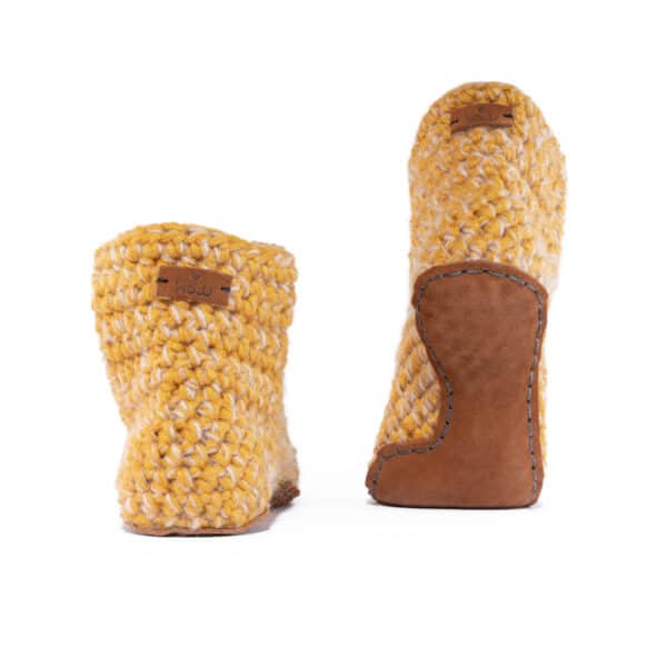 Butterscotch Yellow High Top Wool Slippers for Men and Women