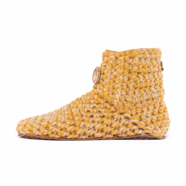 Butterscotch Yellow High Top Wool Slippers for Men and Women