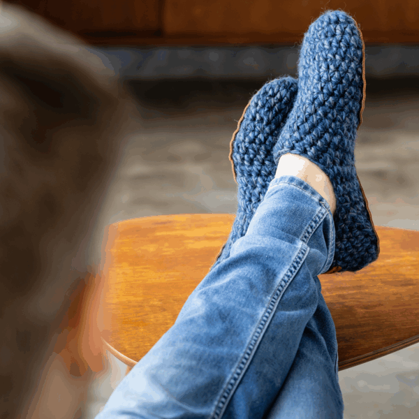 Midnight Blue Light Bamboo Wool Slippers for Men & Women