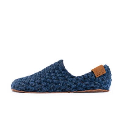 Light Bamboo Wool Slippers in Midnight Blue