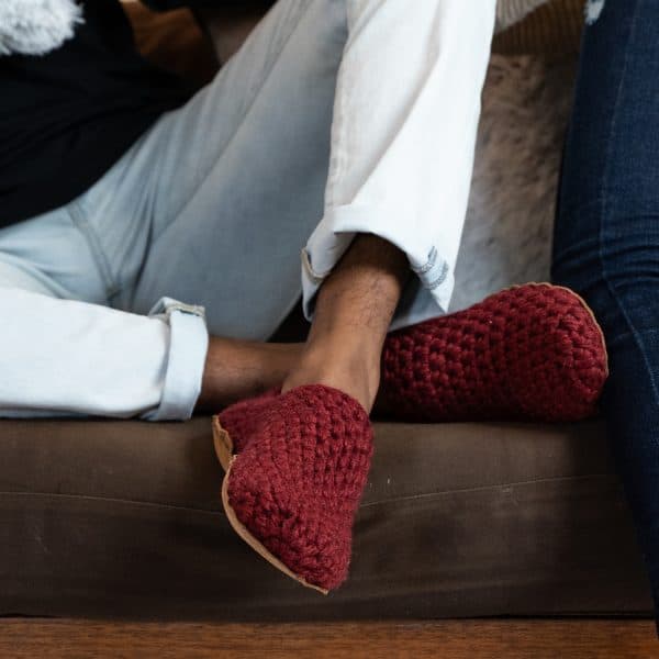 Wine Red Original Bamboo Wool Slipper for Men & Women