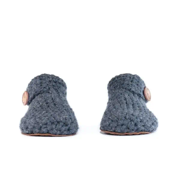 Charcoal Grey Low Top Wool Slippers for Men and Women