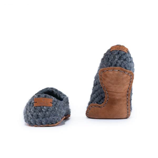 Original Charcoal Grey Wool Slippers for Men and Women