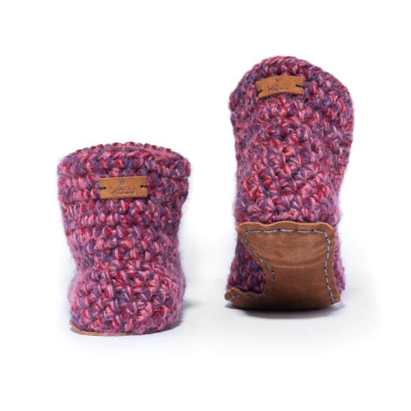 Heather Pink High Top Wool Slippers for Men and Women