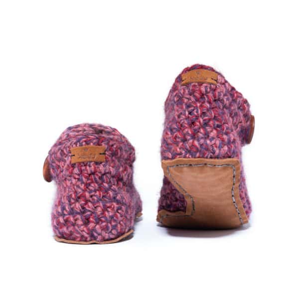 Heather Pink Low Top Wool Slippers for Men and Women