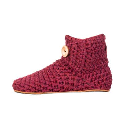 Exclusive Floris x KOW Bamboo Wool Slippers in Mulberry Red