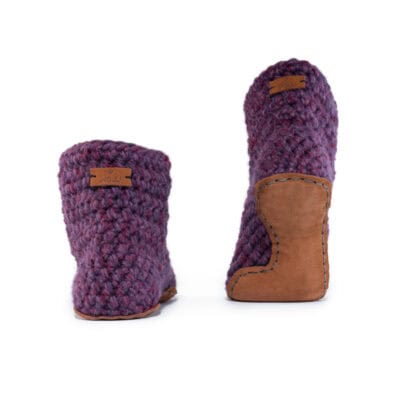 Lavender Bamboo Wool Bootie Slippers