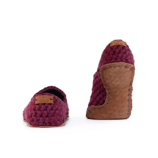 Mulberry Red Bamboo Wool Slippers Kingdom of Wow