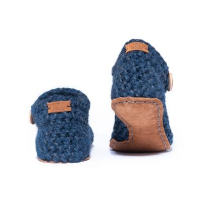 Midnight Blue Bamboo Wool Ankle Booties