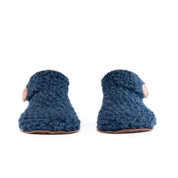 Midnight Blue Wool Bamboo Slippers by Kingdom of Wow