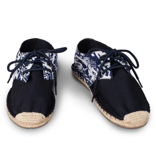 Blue Tribal Espadrilles Lace Ups by Kingdom of Wow for Men and Women