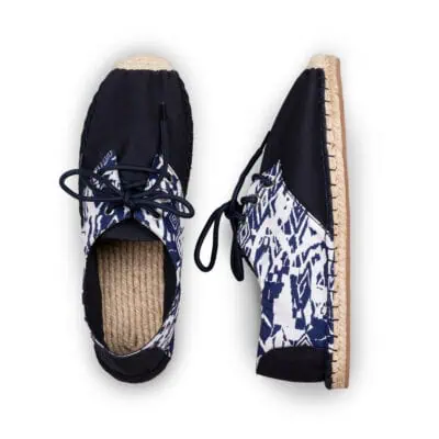 Blue Tribal Lace Up Espadrilles for Women