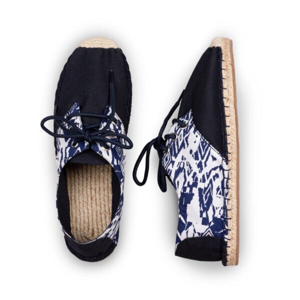 Blue Tribal Espadrilles Lace Ups by Kingdom of Wow for Men and Women