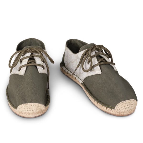 Khaki Green Espadrille Lace Ups von Kingdom of Wow für Männer und Frauen