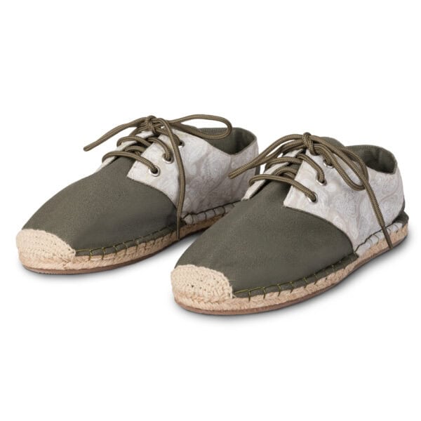 Khaki Green Espadrille Lace Ups von Kingdom of Wow für Männer und Frauen