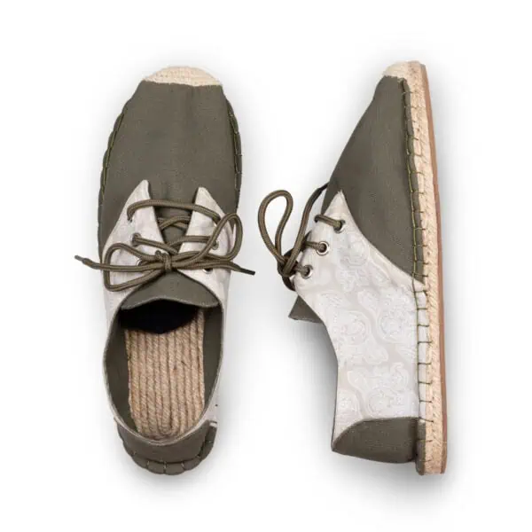 Khaki Green Espadrille Lace Ups by Kingdom of Wow for Men and Women