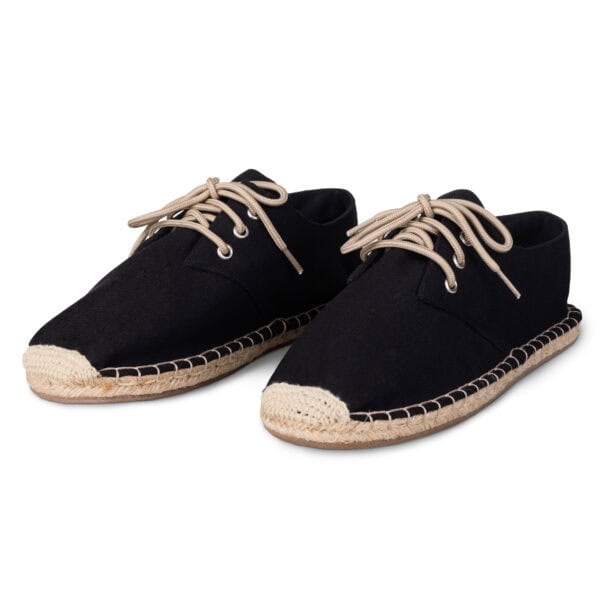 Jet Black Espadrille Lace Ups by Kingdom of Wow