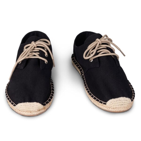 Jet Black Espadrille Lace Ups by Kingdom of Wow