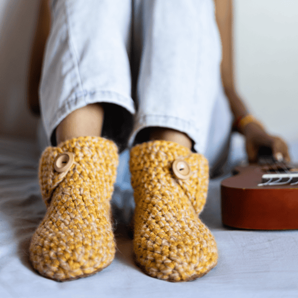 Floris x KOW Bamboo Wool Slippers Sloffen by Kingdom of Wow Butterscotch Yellow