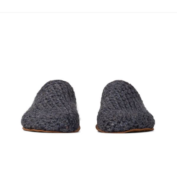 Handmade Wool Bamboo Summer Slippers in Charcoal Grey for Men and Women