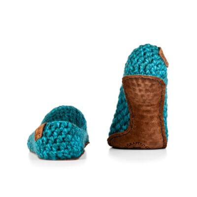 Glacier Teal Bamboo Wool Slippers