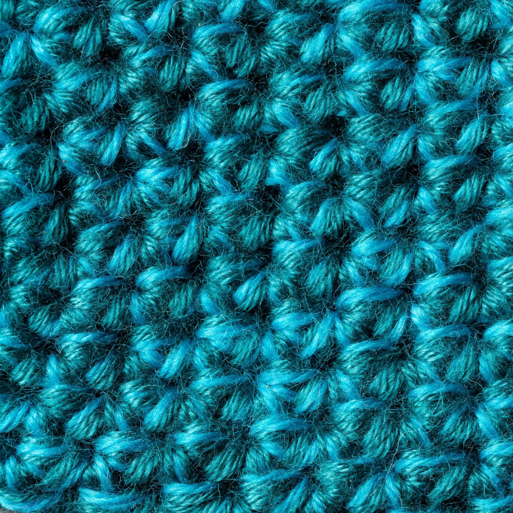 Crochet wool sample_glacier teal