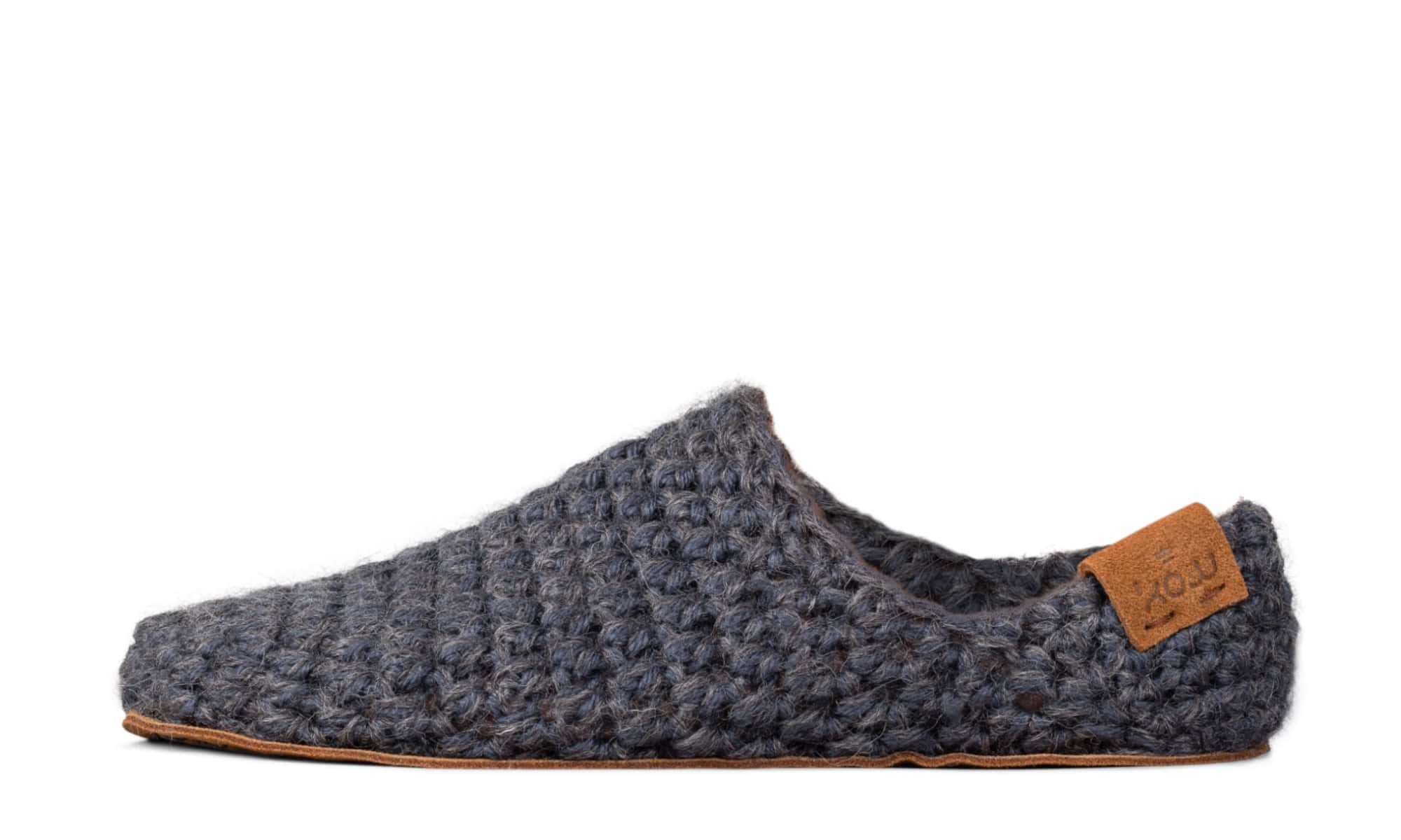 Handmade Wool Bamboo Summer Slippers in Charcoal Grey for Men and Women